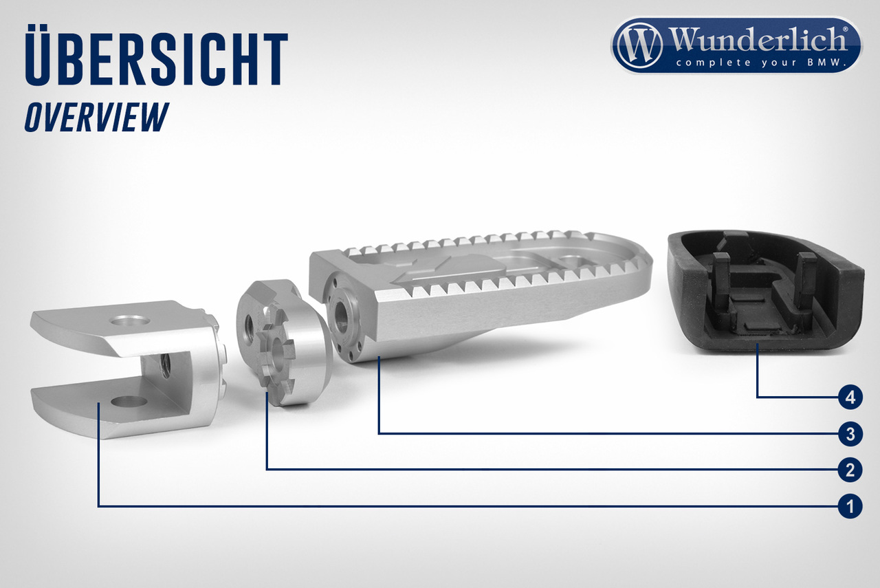 Wunderlich EVO1 adapter 23mm-zilver-paar foto 2